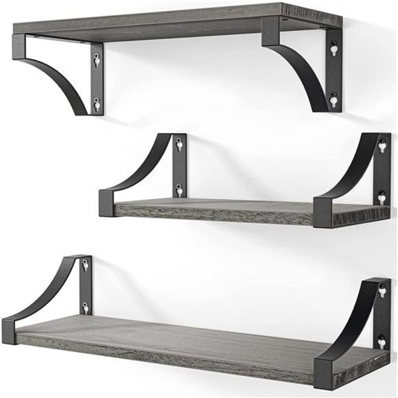 Floating Shelves Wall Mounted Set of 3 Bedroom Bathroom Kitchen Laundry Room - Picture 1 of 5